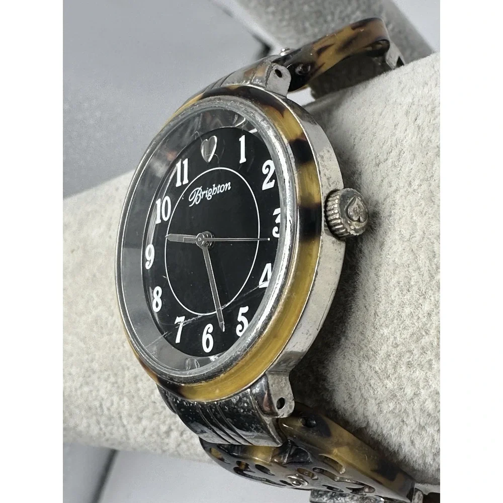 Brighton Monarch Ladies Watch New Battery TORTOISE 35MM‎ 6.75